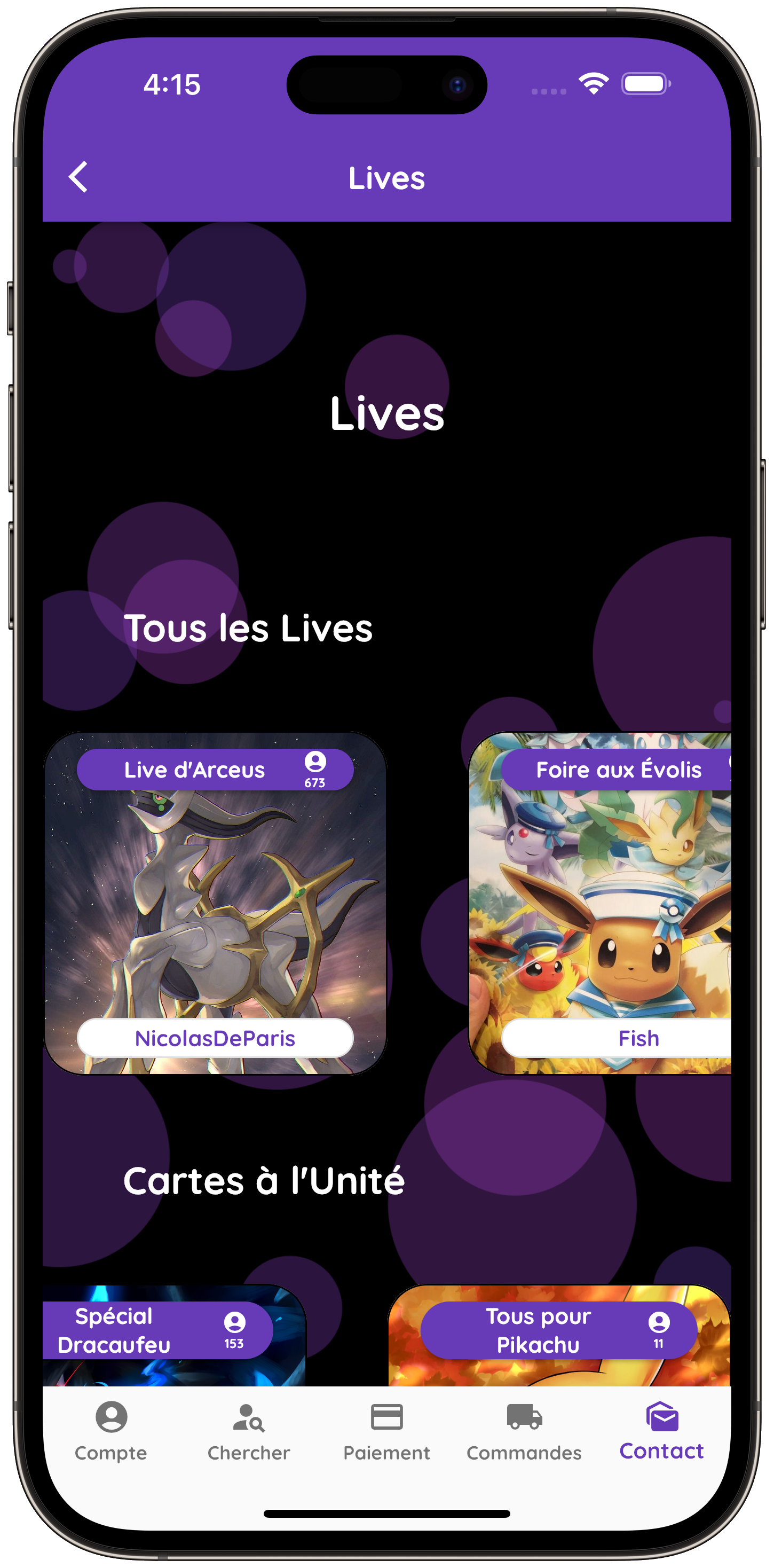 Suivez les Lives